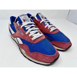 Reebok‎ Classic Nylon Sneakers Mens 12 Red White Blue Retro Casual 80's Shoes